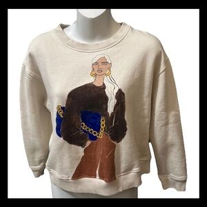 Zara Printed women sweatshirt size small